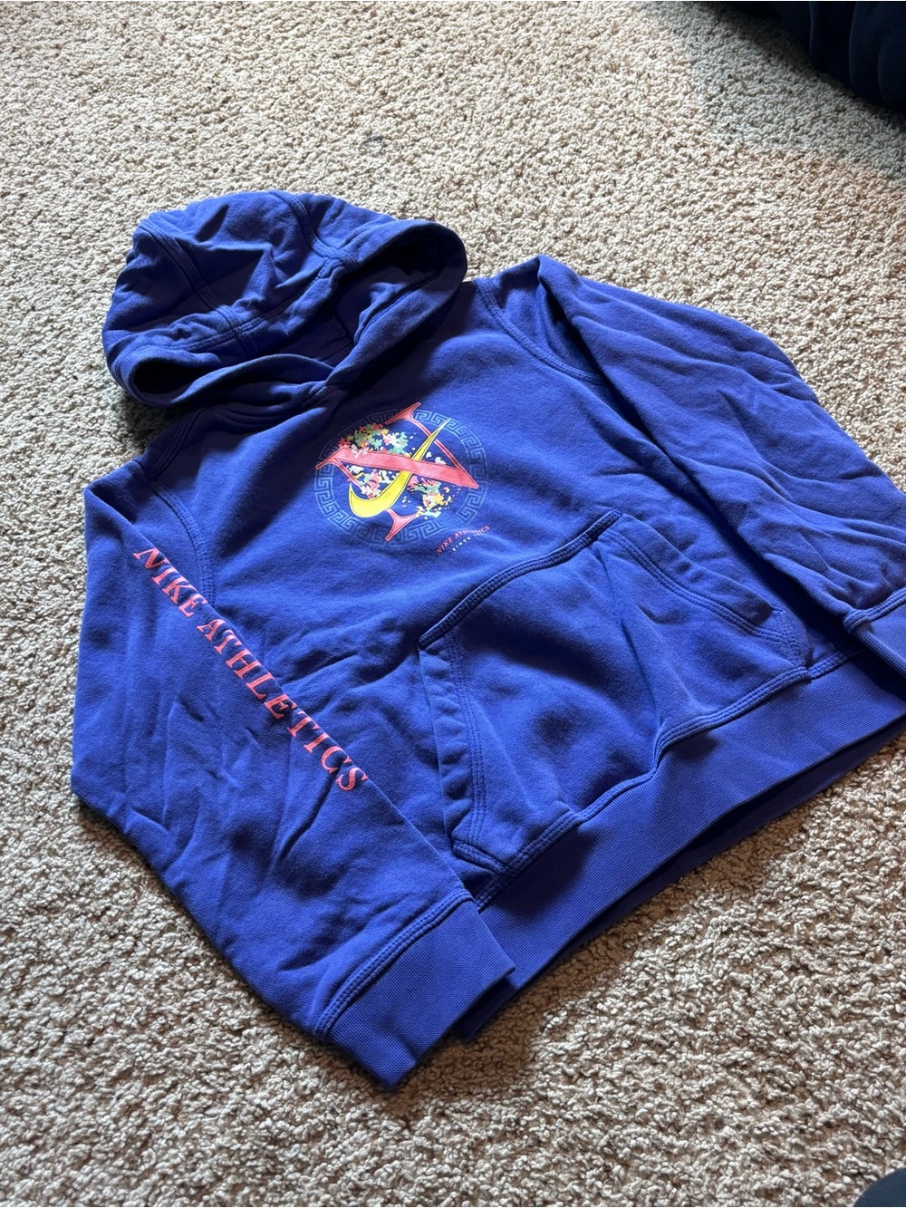 Nike Kids Purple Hoodie with Colorful Logo